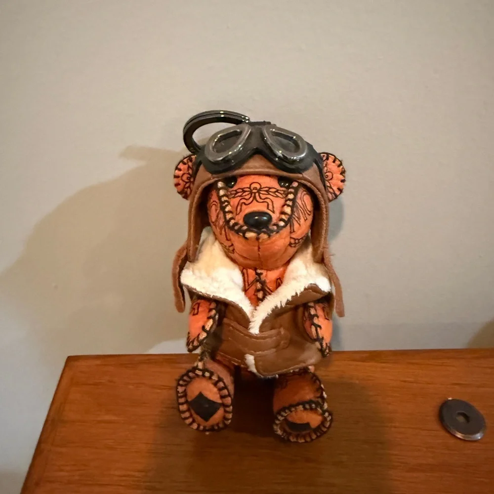 MCM Brown Bear Keychain with Black Accents - Picture 3 of 4